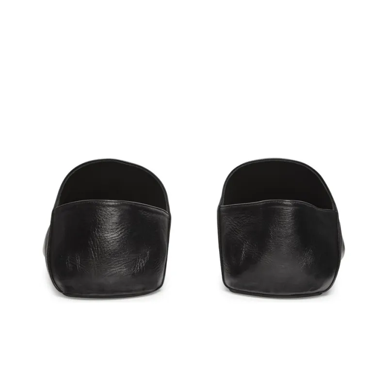 Balenciaga Soft Calf Leather Square Toe Slip On 'Black'-4