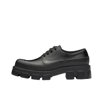 PRADA Monolith Brushed Leather Lace up 'Black'