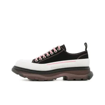 Alexander McQueen Tread Slick Low Lace Up Black Blossom Pink
