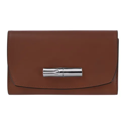 LONGCHAMP Roseau Cow Leather Wallet Women's Brown