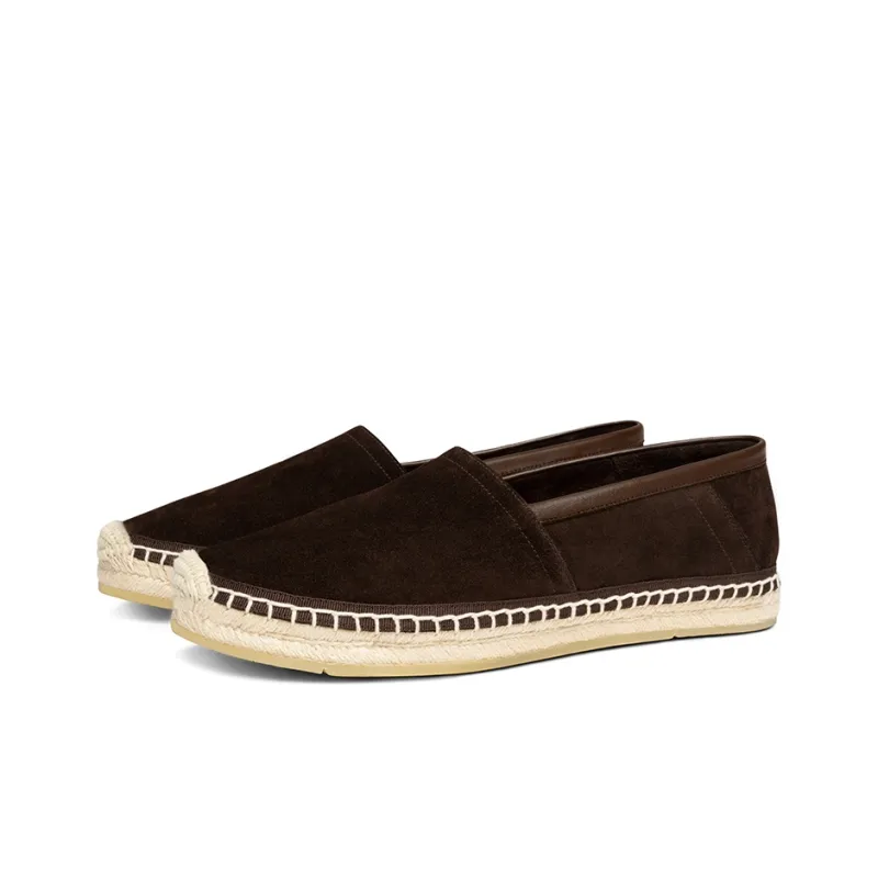 THOM WILLS Velvet Slip on Loafers Shoes Casual Shoes Men's Dark Coffee-1