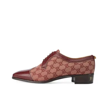 GUCCI Leather Lace Up Loafers