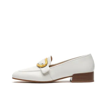 Clarks Block Heel Mary Jane Shoes Women's White