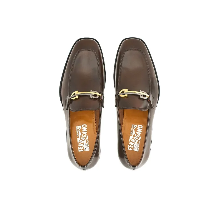 FERRAGAMO Gancini Men's Casual Shoes Men's Dark Brown-3