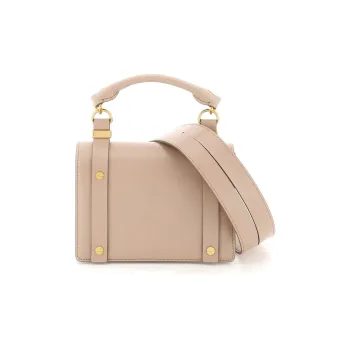 Chloe Grained Calfskin Flap Bag Shoulder Bag Crossbody Bag Handbag Small Size Women's Light Umber