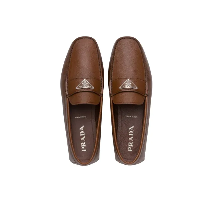 PRADA Triangle-logo Penny-slot Loafers-3