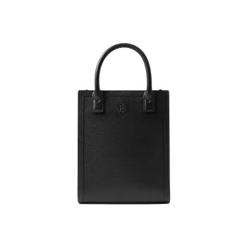 Burberry Grained Calfskin Sheet Music Bag Tote Bag Shopping Bag Shoulder Bag Crossbody Bag Handbag Mini Men's Black