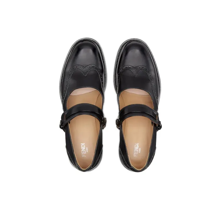 FENDI Mary Jane Shoes Men's Black-3