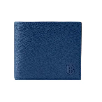 Burberry Cow Leather Wallet Men's Blue