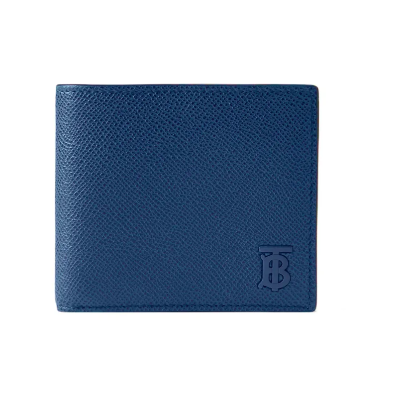 Burberry Cow Leather Wallet Men's Blue-0