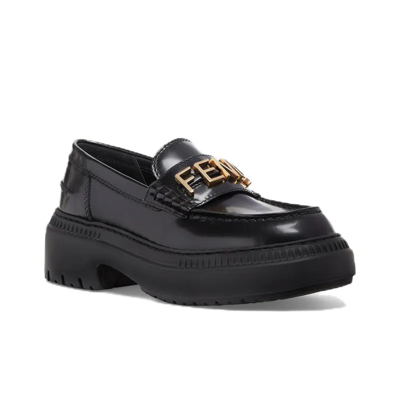 FENDI Logo-lettered Chunky-sole Loafers-2