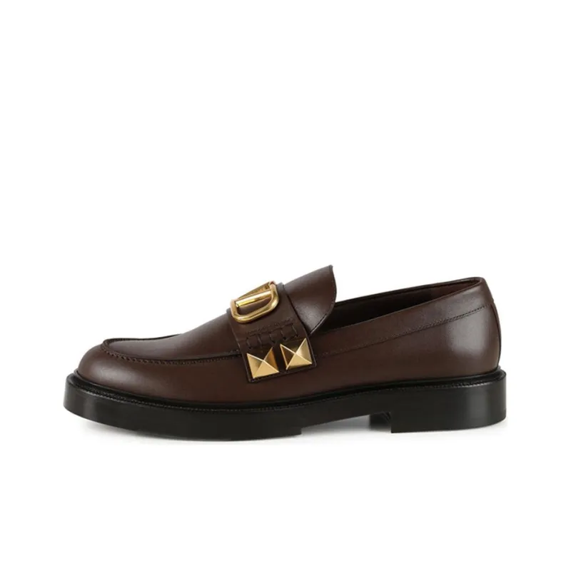 Valentino Rockstud Men's Casual Shoes Brown-0