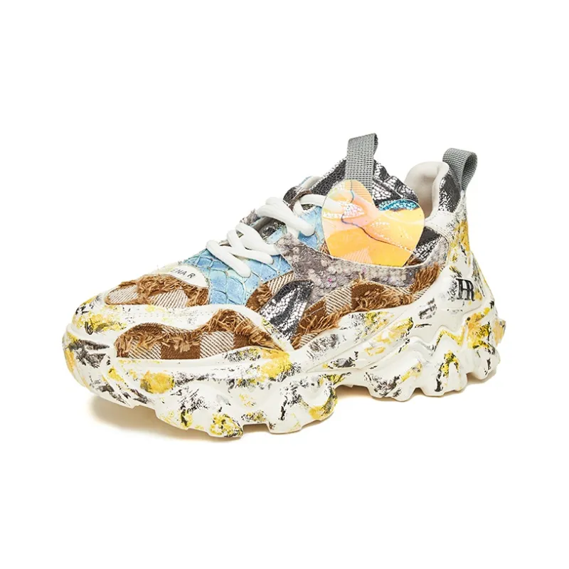 HR Helena Platform Shoes Women's White Blue-1