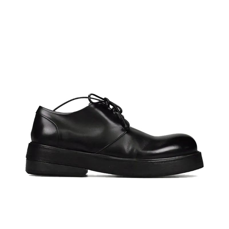 Marsèll Zuccolona Horse Leather Triple-Layer Sole With Upturned Leather Shoes Men's Casual Shoes Men's Black-1