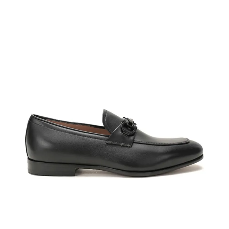 FERRAGAMO GANCINI Ornament Dress Shoes Men's Black-1