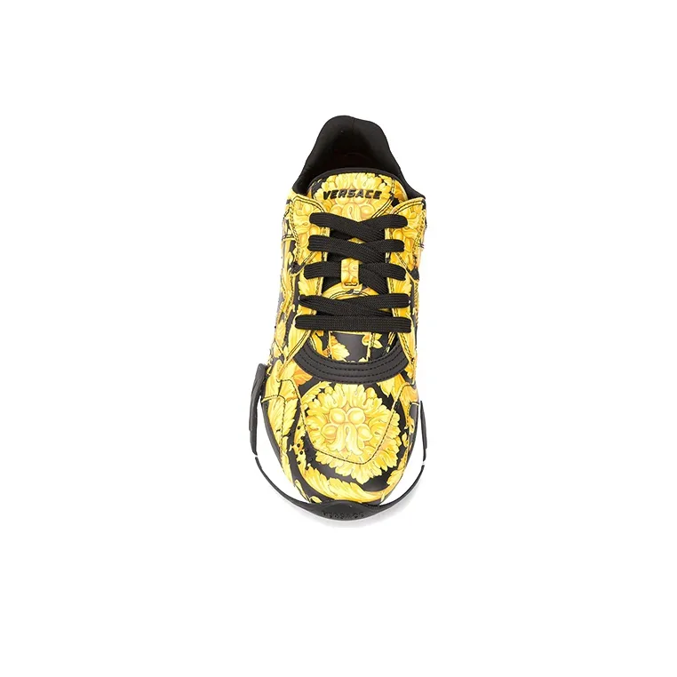 VERSACE Squalo Low Top Sports Casual Shoes Men's Black Gold-3