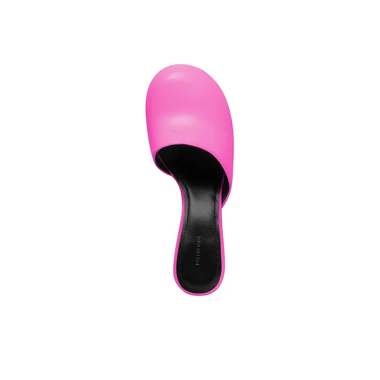 Balenciaga Lady 50mm Mule Pink Leather Women's-3