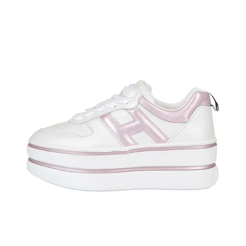 HOGAN H449 Platform Shoes Women's Pink White-0