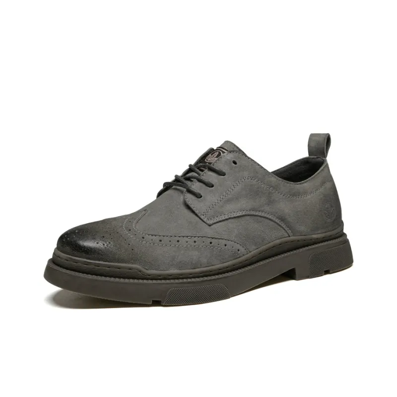 LEAVELAND Men's Casual Shoes Men Low Top Khaki/Gray-7