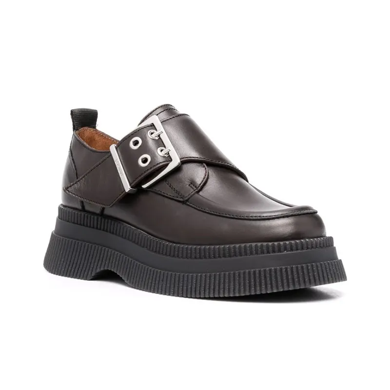 GANNI Loafers Women's Black Brown-2