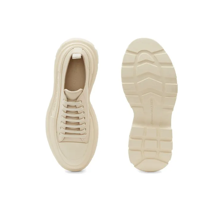 Alexander McQueen Tread Slick Low Lace Up Beige-4