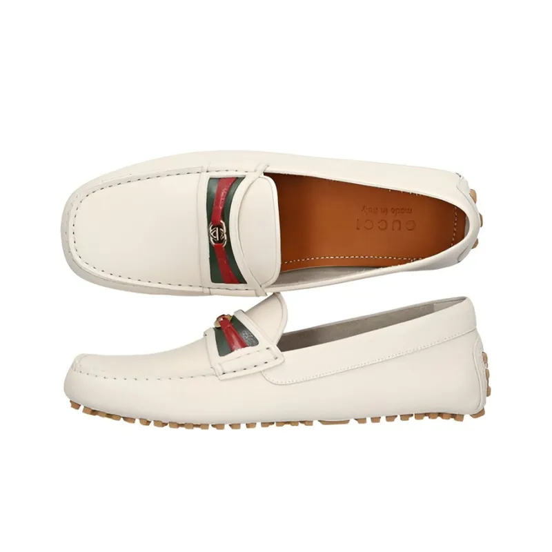 GUCCI Moccasins Casual Shoes Men's White-2