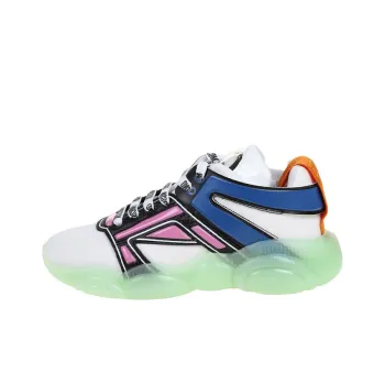 MOSCHINO Low-Top Platform Shoes Women's White Blue Pink Patchwork