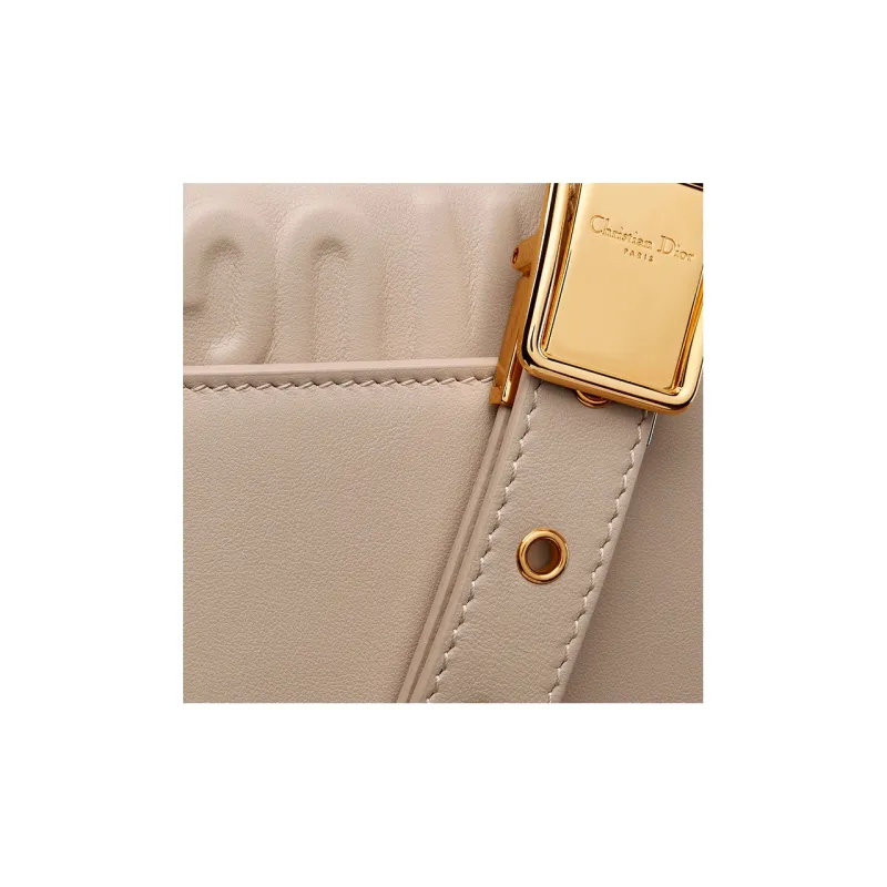 DIOR 30 Montaigne Cow Leather Monsta Bag Box Bag Handbag Shoulder Bag Crossbody Bag Small Size Women's Rouge Beige-5