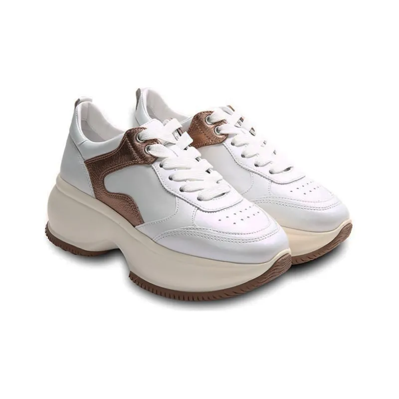 HOGAN Maxi I Active Low-Top Platform Shoes Women's White Gold-2
