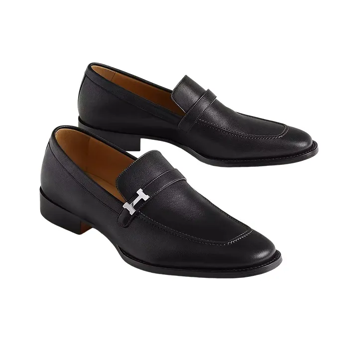HERMES Guido Loafers Men's Black-3
