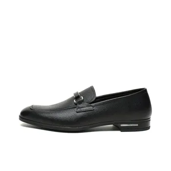 PRADA Casual Leather Shoes Men's Black