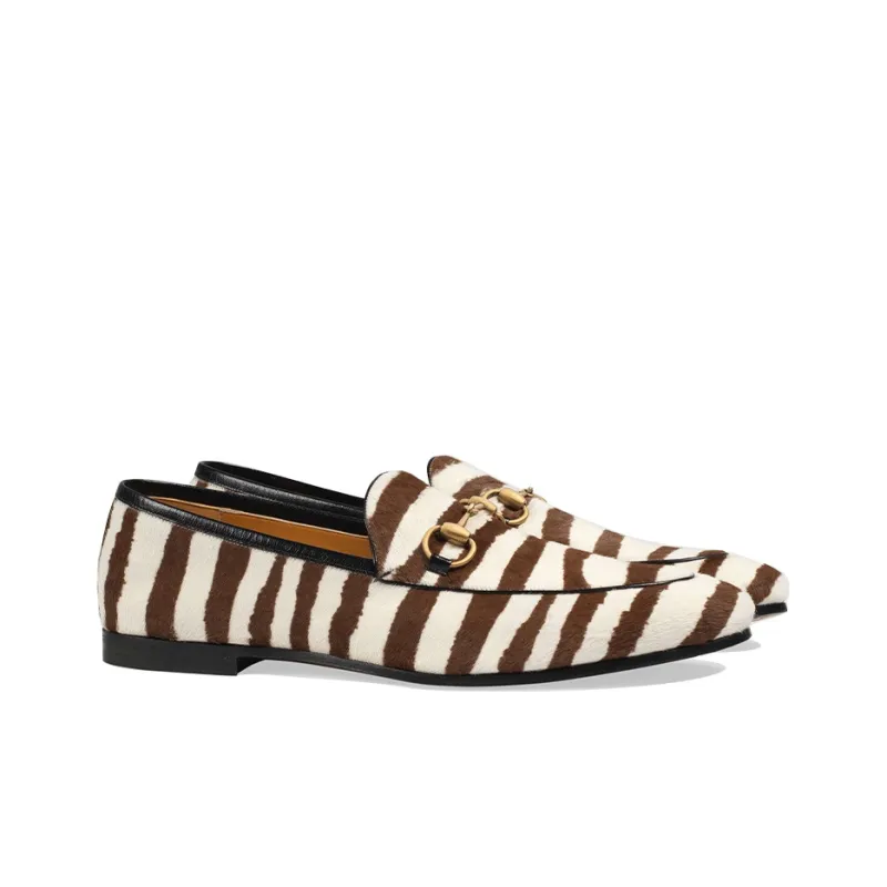 GUCCI Jordaan Zebra-effect Loafers-1