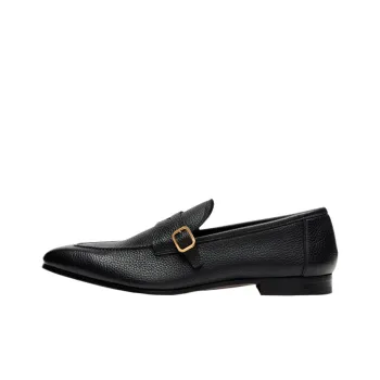 TOM FORD Grained Square-toe Loafers