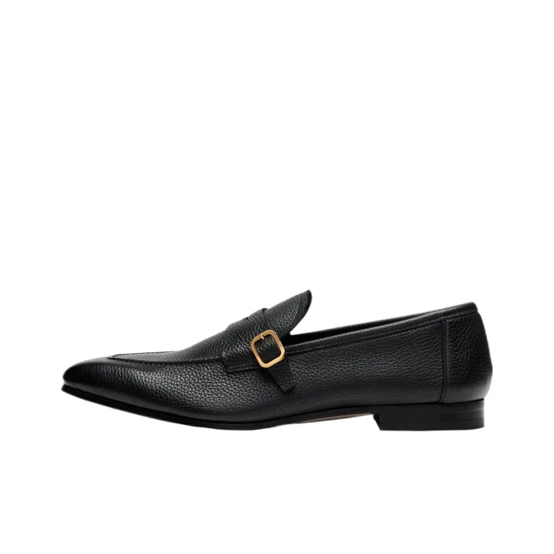 TOM FORD Grained Square-toe Loafers-0