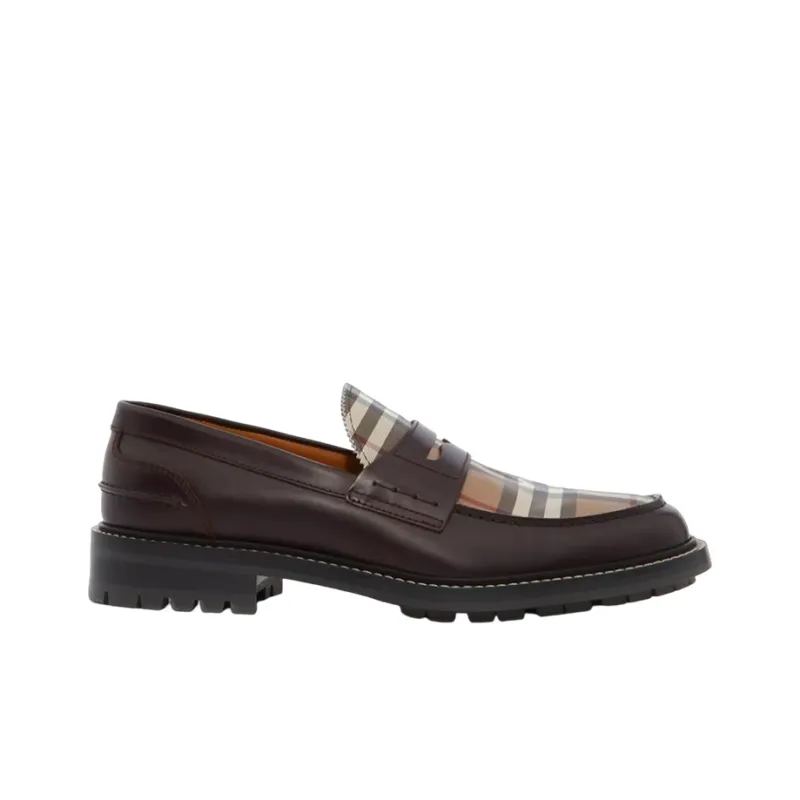 Burberry Vintage Check Leather Loafers-1
