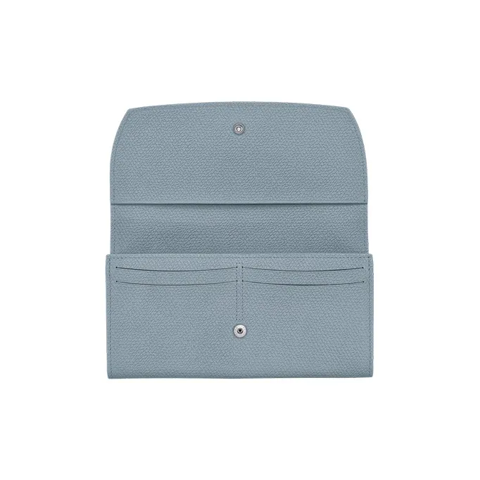 LONGCHAMP Roseau Cow Leather Wallet Women's Blue-1