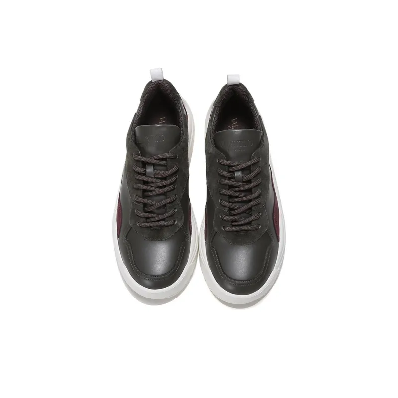 Valentino Low Top Platform Shoes Men's Olive Green-3