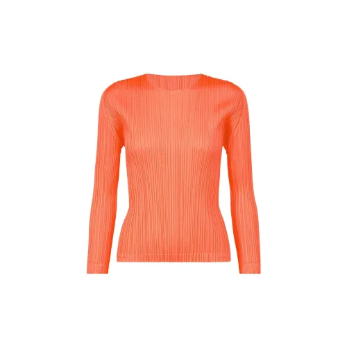 Homme Plissé Issey Miyake T-Shirts Women's Neon Orange