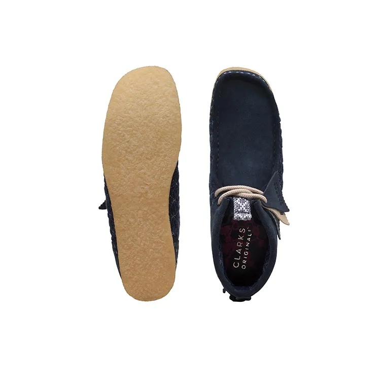clarks Originals Wallabee Boot Navy Shashiko-5