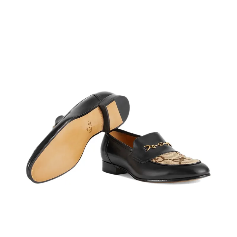 GUCCI Jordaan GG Canvas Loafers-5