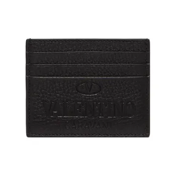 Valentino GARAVANI Calfskin Wallet, Card Holder Men's Black