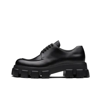 PRADA Monolith Brushed Leather Lace up Shoes