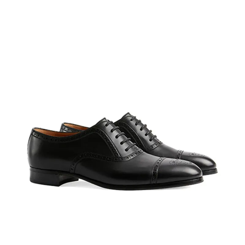 GUCCI Casual Leather Shoes Men's Black-1