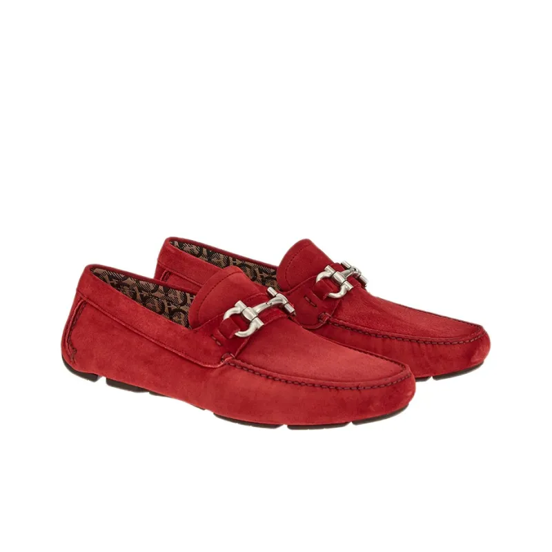 Ferragamo Gancini Men's Casual Shoes Men Low Top Red-1