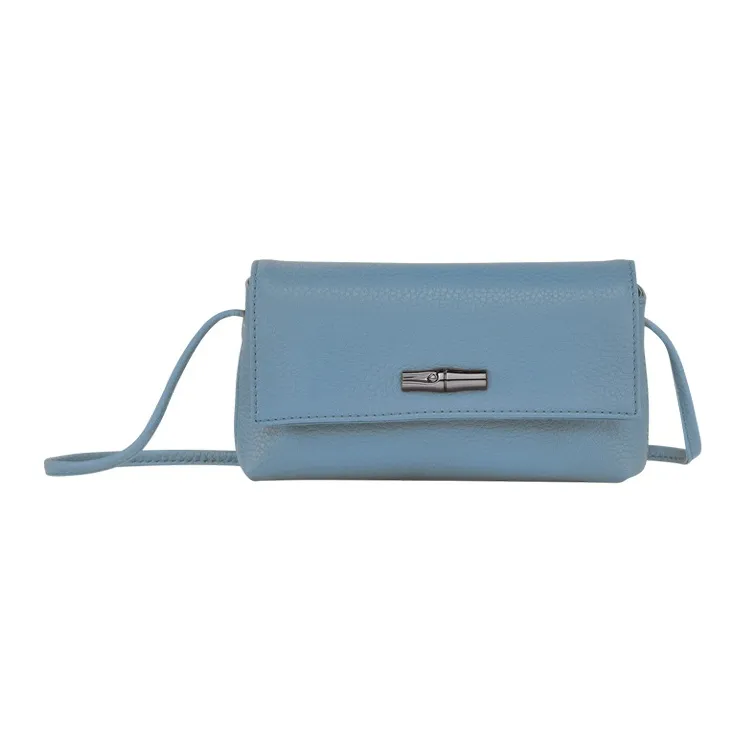 LONGCHAMP Roseau Essential Cow Leather Handheld Crossbody Bag, Shoulder Bag, Clutch Women's Blue-0