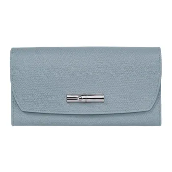 LONGCHAMP Roseau Cow Leather Wallet Women's Blue