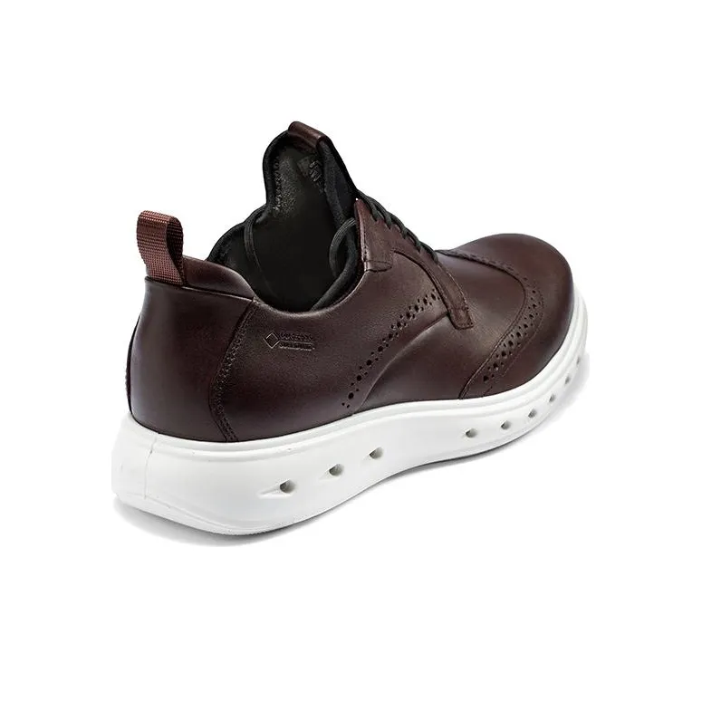 Ecco Hybrid Waterproof 720 Casual Leather Shoes Men's Dark Burgundy-2