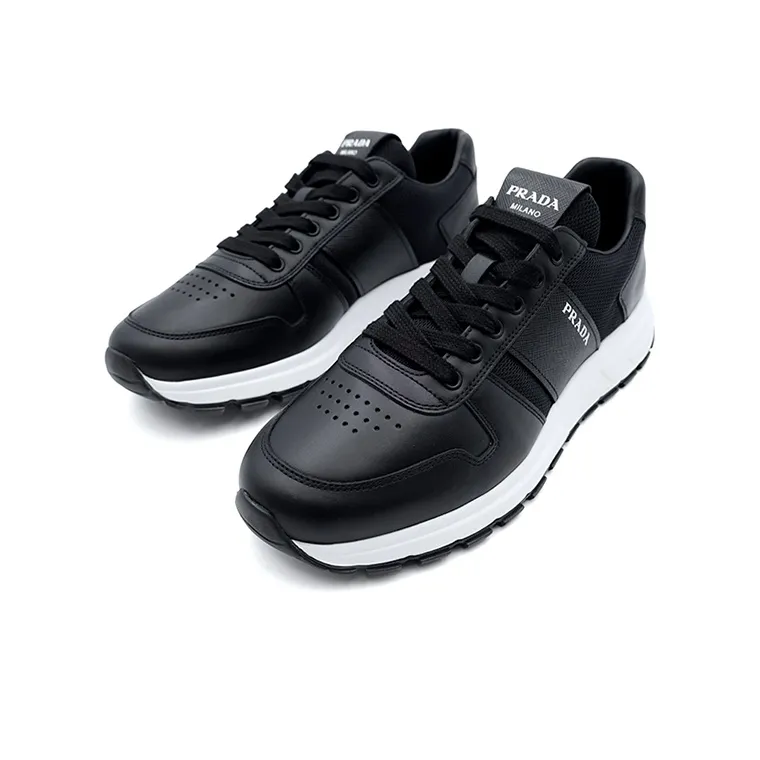 PRADA Prax 1 Leather Low Top Black-1