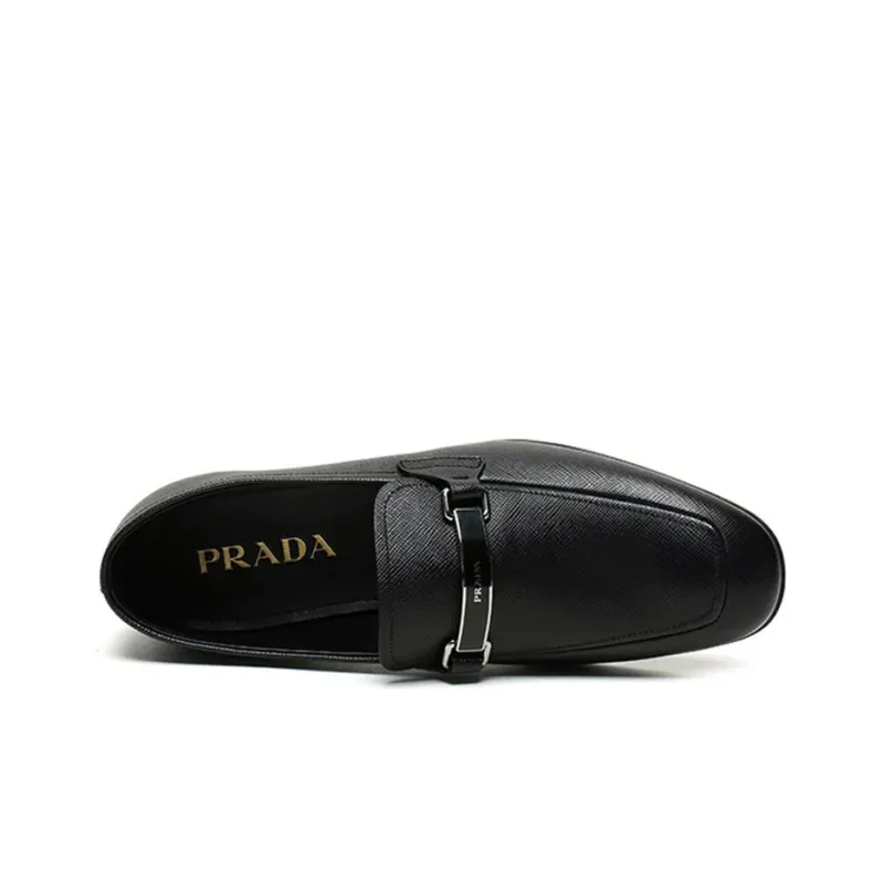 PRADA Casual Leather Shoes Men's Black-2