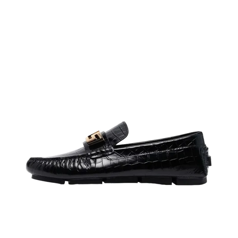 VERSACE Greca Loafer Croc Black-0